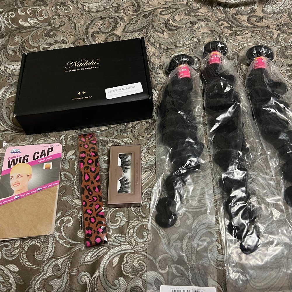 Nadula Brazilian Loose Deep Wave Hair 3 Bundles Human Hair, 20,22,24 bundles